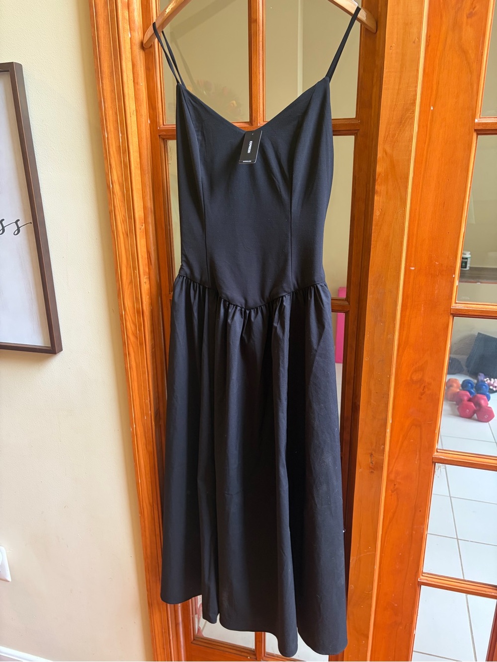 Express Black Spaghetti-Strap A-Line Dress